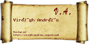 Virágh András névjegykártya